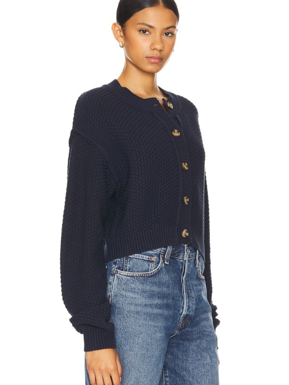 Free People Lila Knit Cardi - Sky Captain - Size Medium - Picture 6 of 7